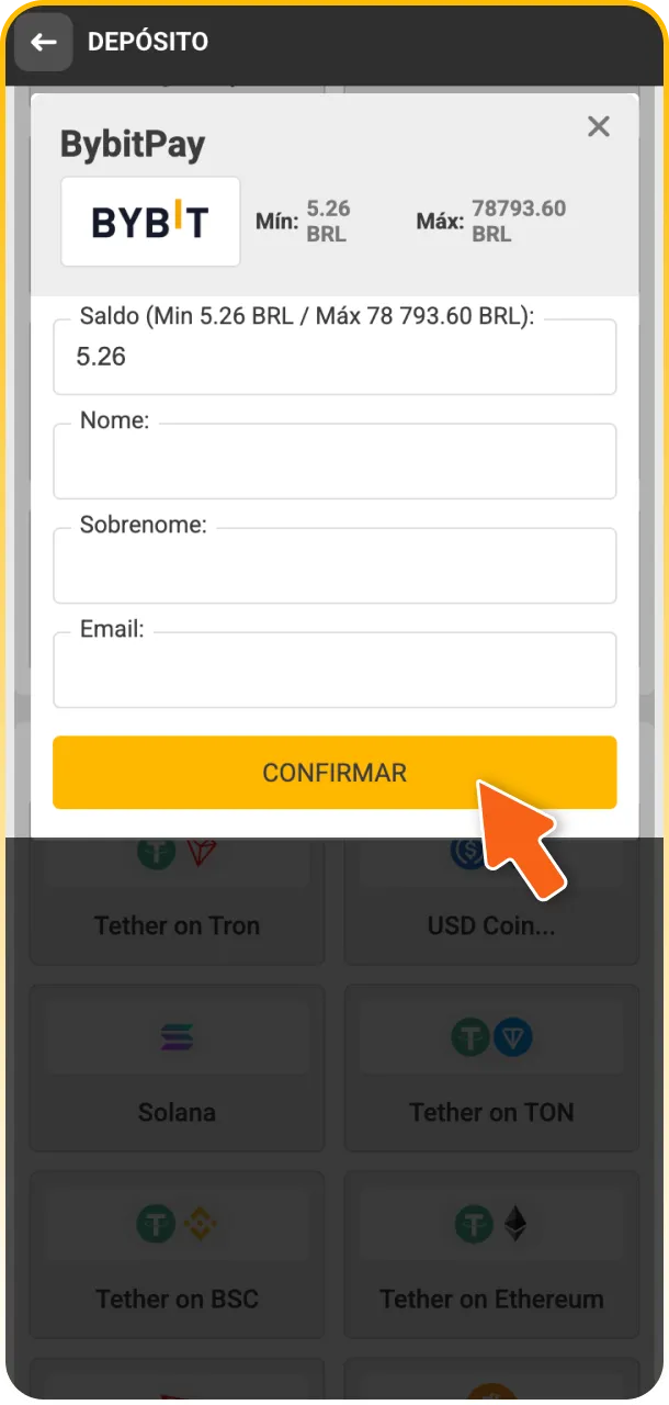 Faça um depósito e prepare sua aposta no Aviator da Melbet.