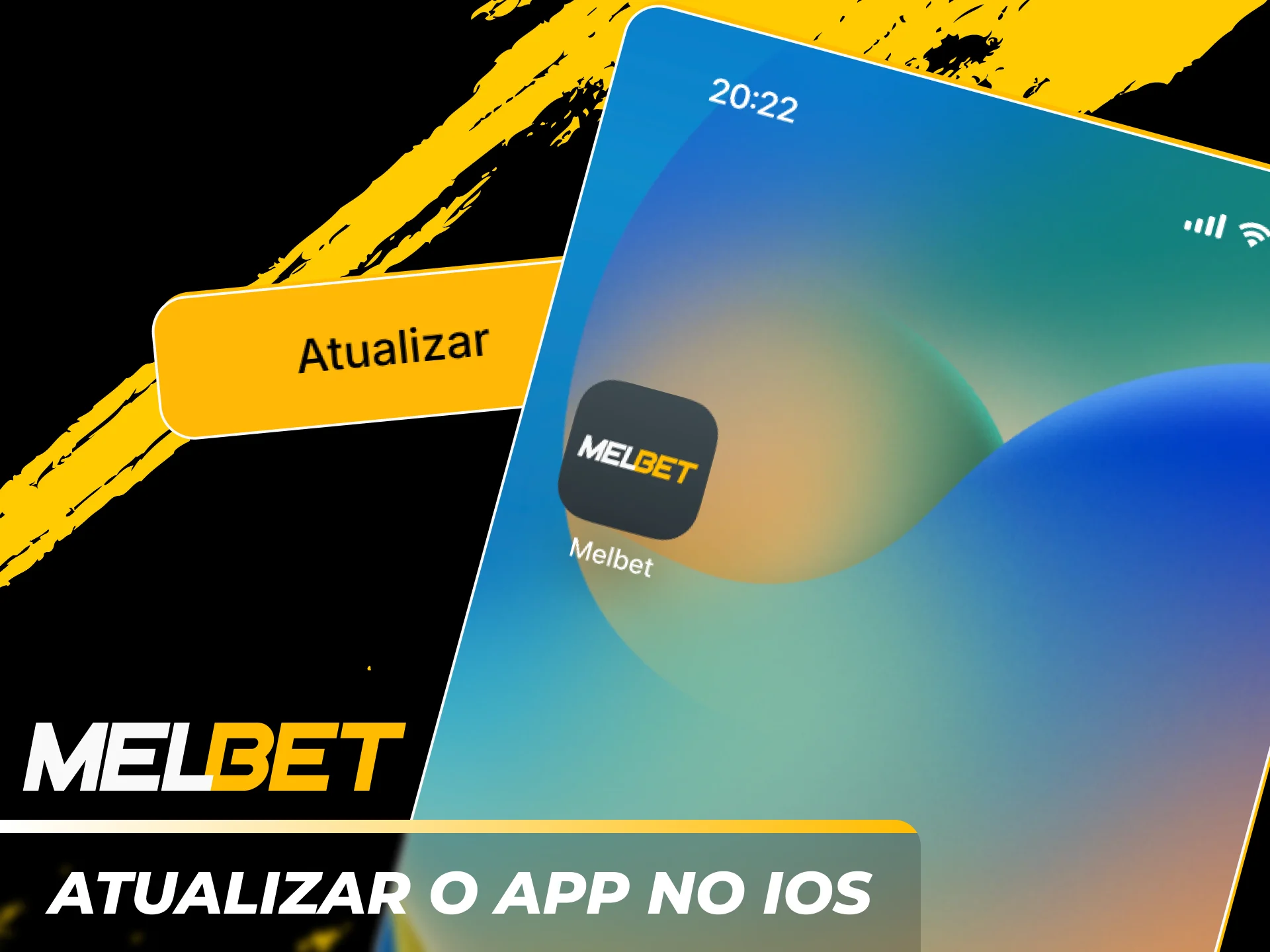 Atualize o aplicativo para celulares iPhone no site Melbet oficial.