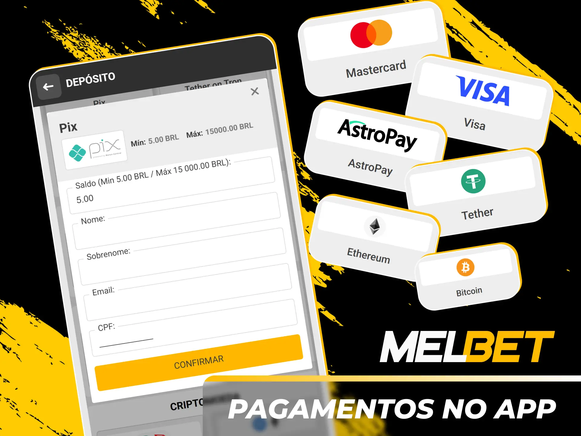 Faça depósitos e saques rápidos via PIX na Melbet oficial.