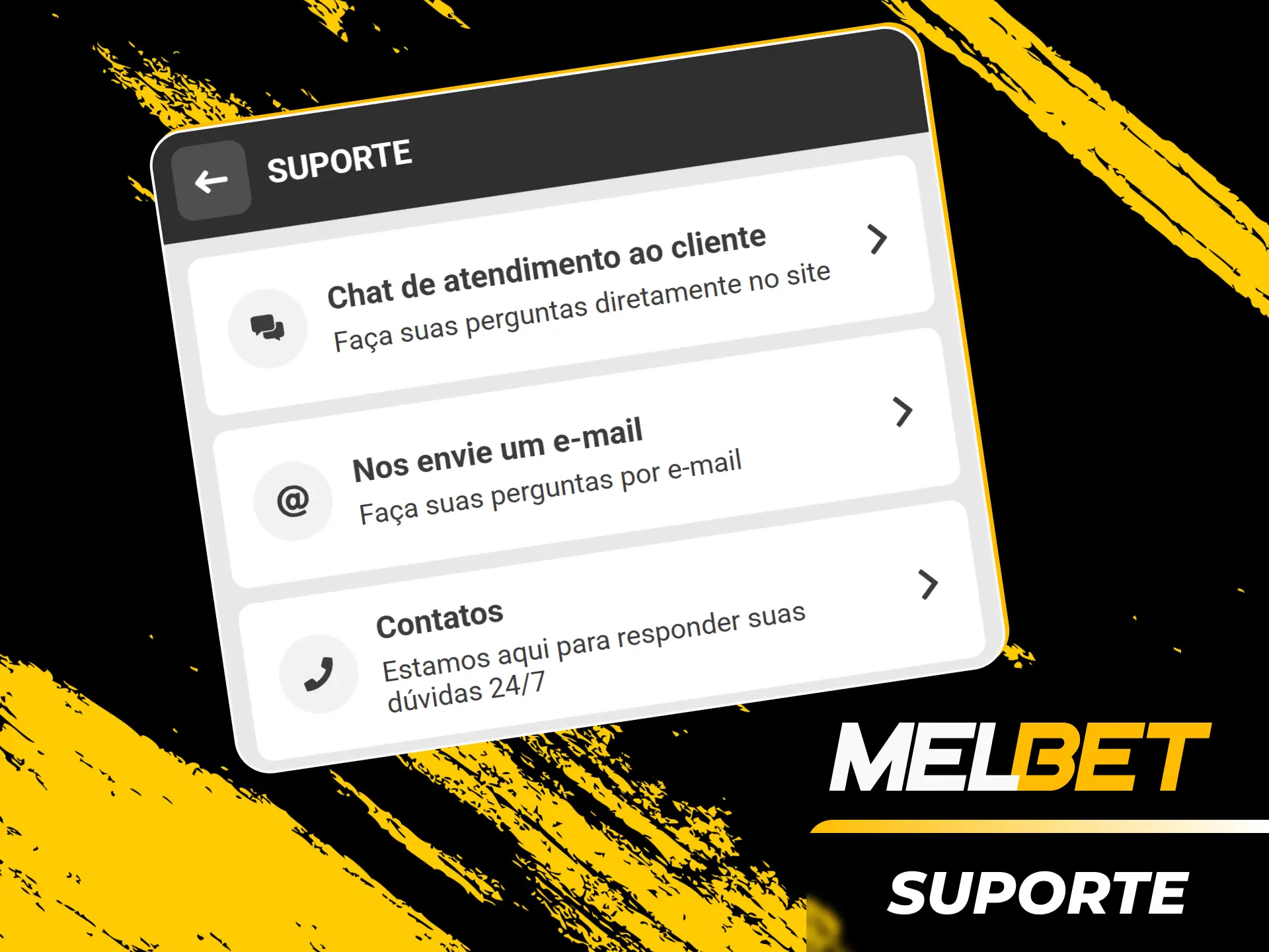 Tire suas dúvidas com o atendimento em português da Melbet oficial.