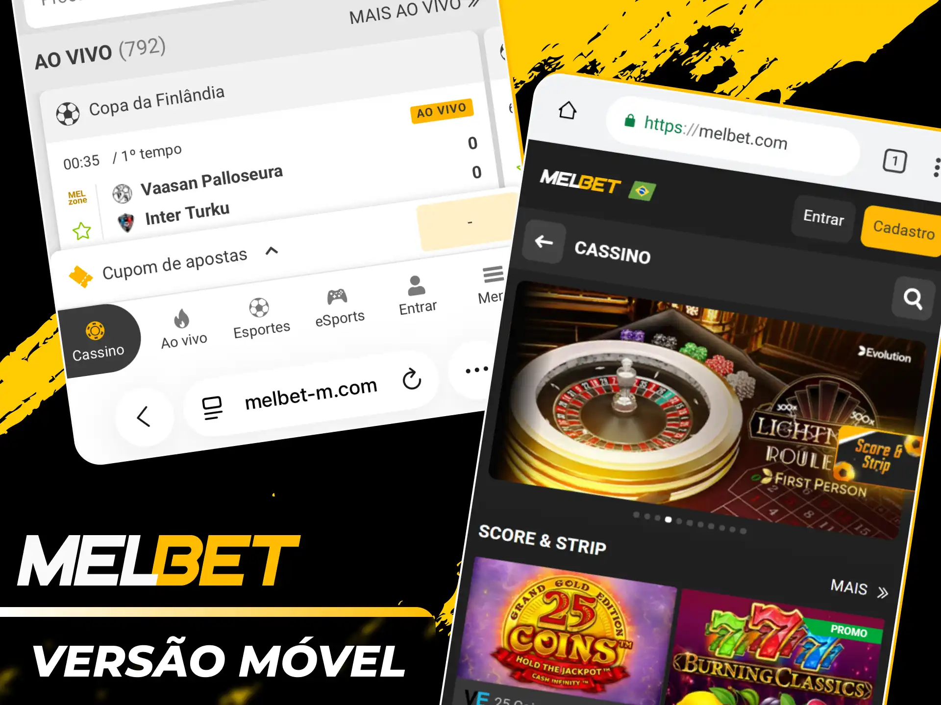Aposte pelo navegador do seu celular usando a Melbet oficial.